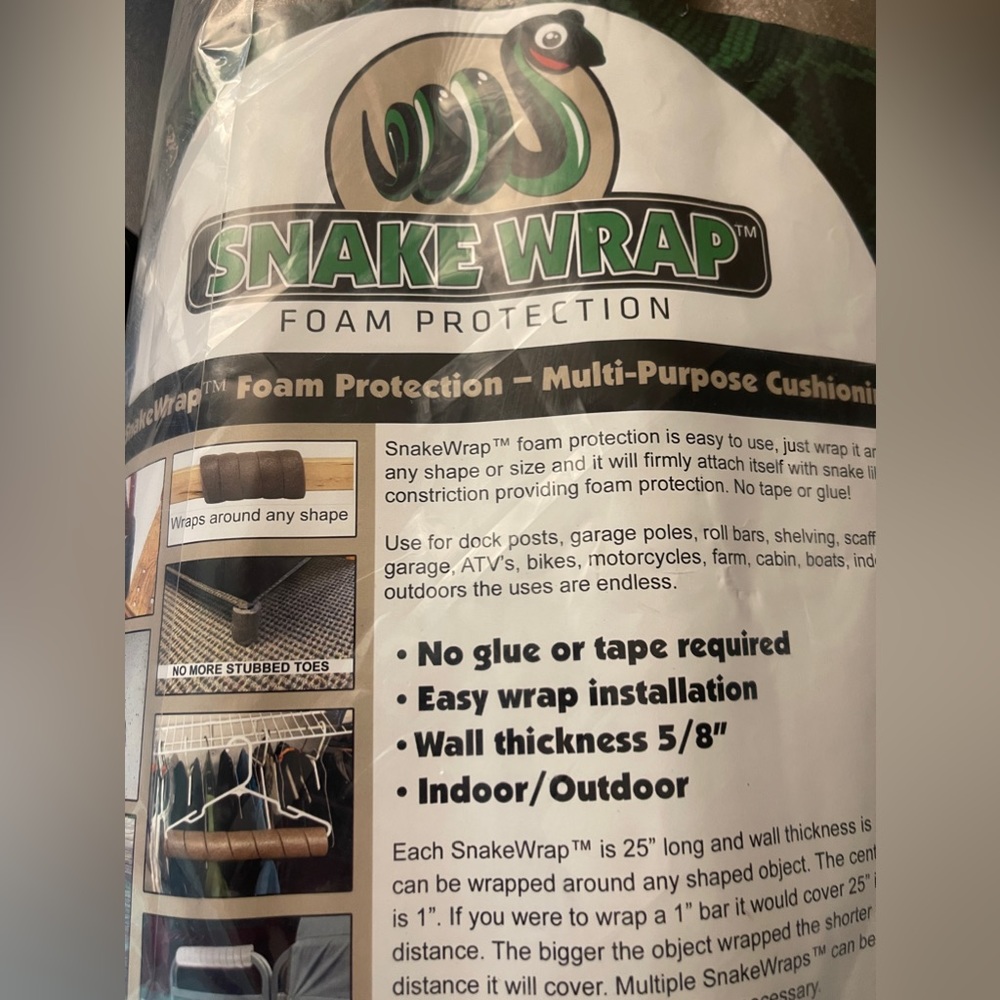 Foam wrap for table legs, sharp edges. 8 pieces 5/8”